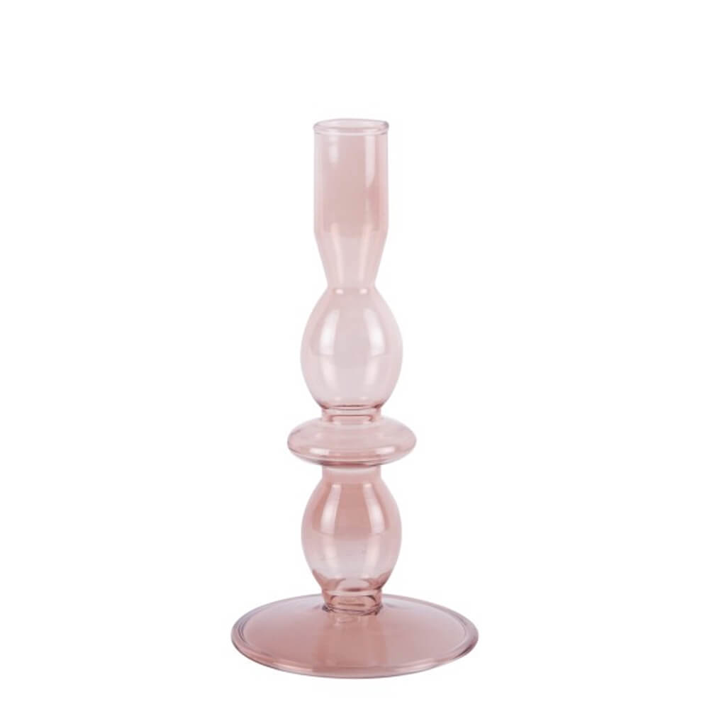 Present Time Candle Holder Glass Art Bubbles Medium